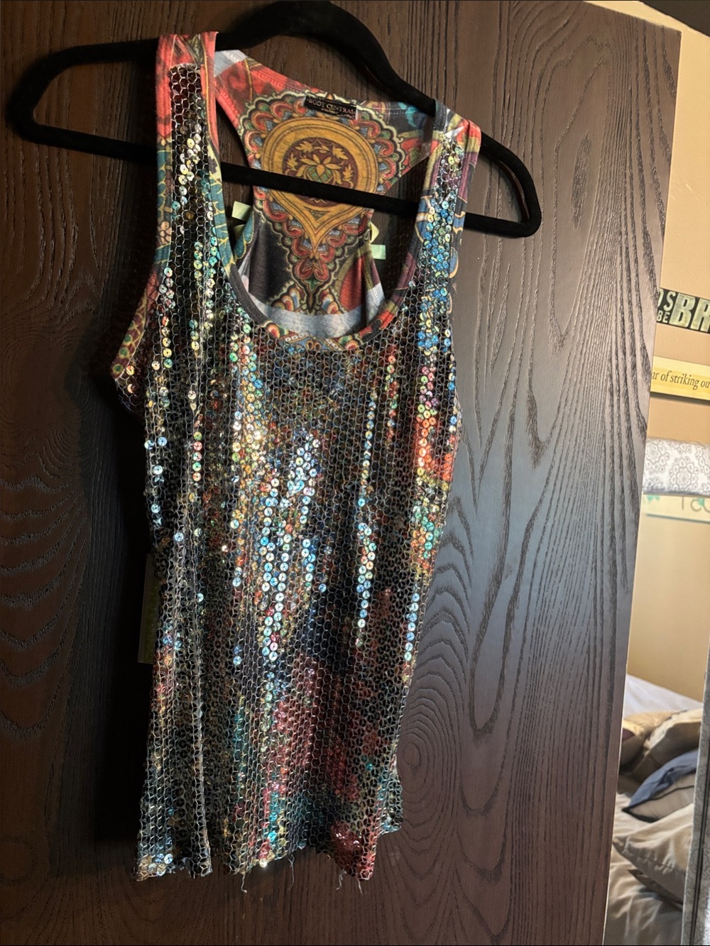 Body Central Multicolor Sequin Racerback Tank